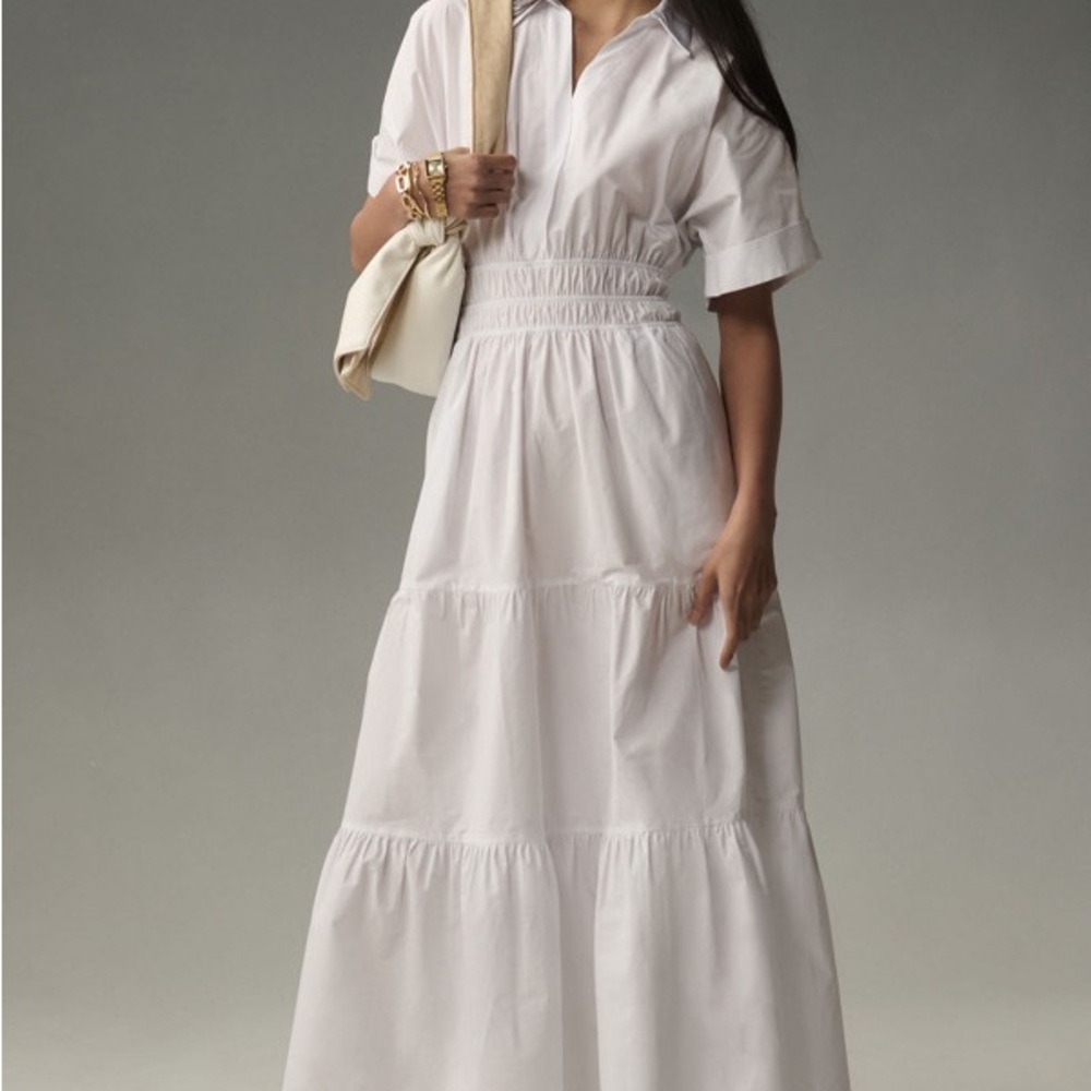 🎊💕💕🎉 Anthropologie White Maxi Shirt Dress